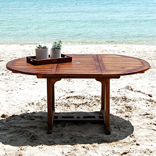 Berah Getah Table De Jardin En Teck Huile Massif Extensible Ovale 6/8 Pers.