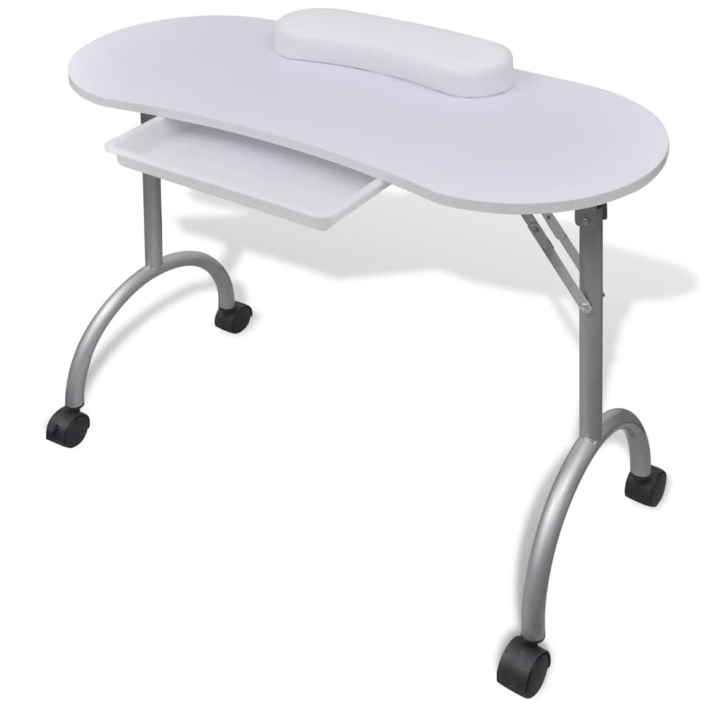 Vidaxl Table De Manucure Pliante Avec Roulettes Mobilier Meuble Portable 110124