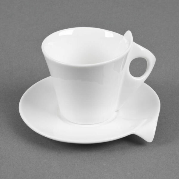 Coffret De Tasses Et Sous-tasses En Porcelaine Blanche - Table Passion - 6 Pieces