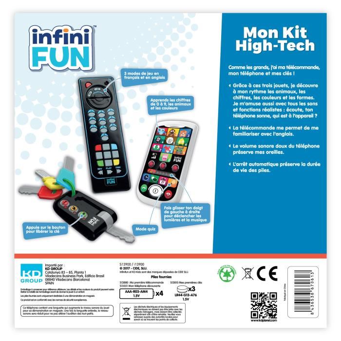 Kit High Tech - Kd - Mon Kit High Tech - Cles Telephone Et Telecommande Pour Apprendre Les Chiffres Et Couleurs