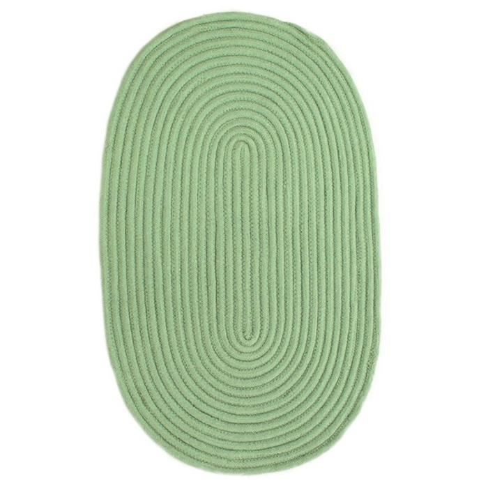 Tapis Salon En Coton Effet Cordage Vert Basilic 50x80