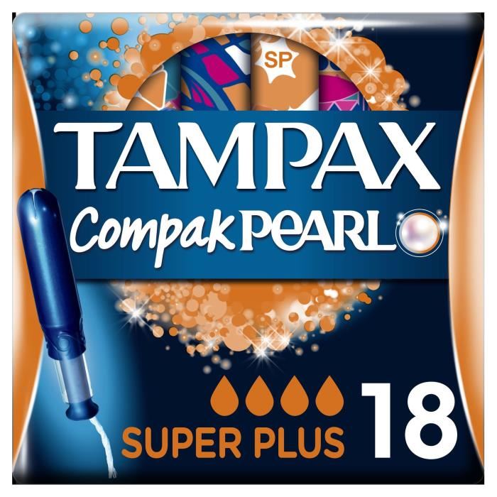 Tampax Compak Pearl Super Plus Tampons Hygieniques X18