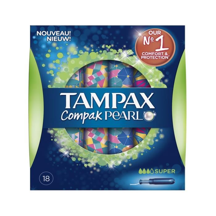 TAMPAX Compak Pearl Super Tampons hygieniques x18