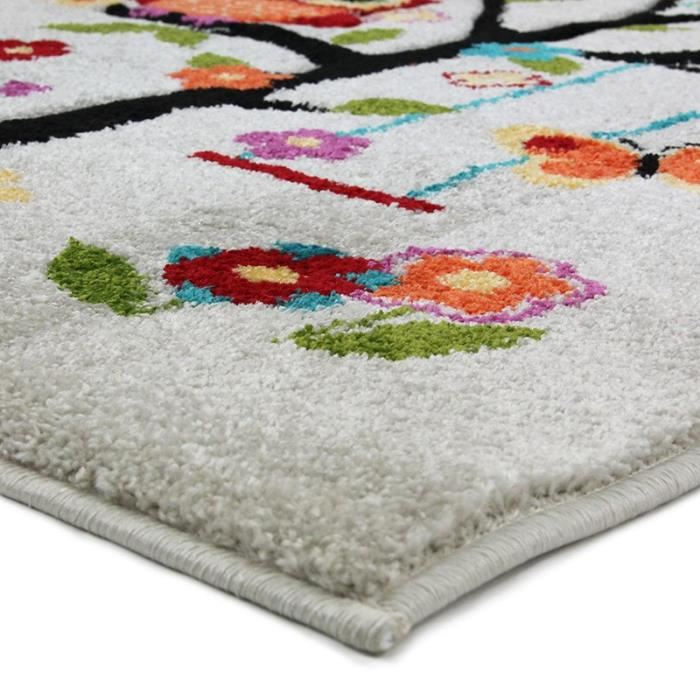 Tapis Enfant Jifu 100x150cm Chouettes Ecru