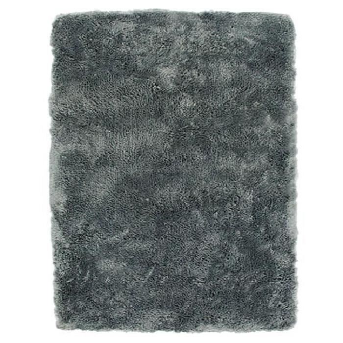 Tapis Salon A Poils Longs Extra-doux Gris Fonce 160x230