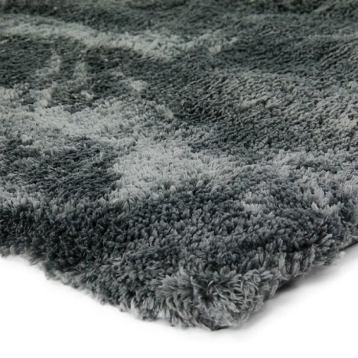 Tapis Salon A Poils Longs Extra-doux Gris Fonce 160x230