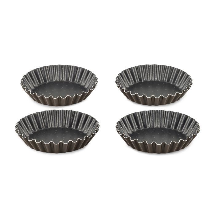 Tefal  perfectbake Lot De 4 Moules A Tartelettes 11 Cm Aluminium 100% Recycle J5548102