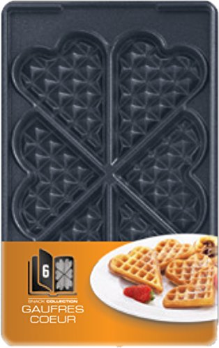 Tefal - Snack Collection - Lot De 2 Plaques Gaufrettes Cœur - Noir - Compatible Lave-vaisselle - 750 Watt
