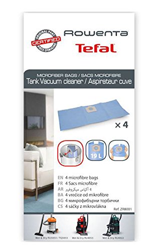 ZR8001 Bte 4 Sacs Microfibre Bleu 19 litres pour Aspirateur Cuve- ZR8001