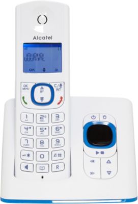 Telephone Sans Fil Avec Repondeur Alcatel F530 Bleu Mains Libres Repertoire 50 Contacts Autonomie 480 Min