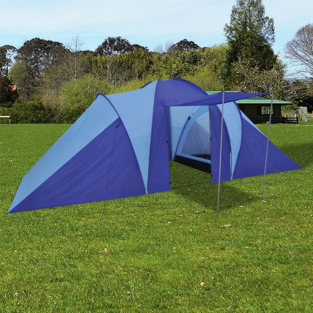 Vidaxl Tente De Camping Impermeable 6 Personnes Bleu Marin/bleu Clair