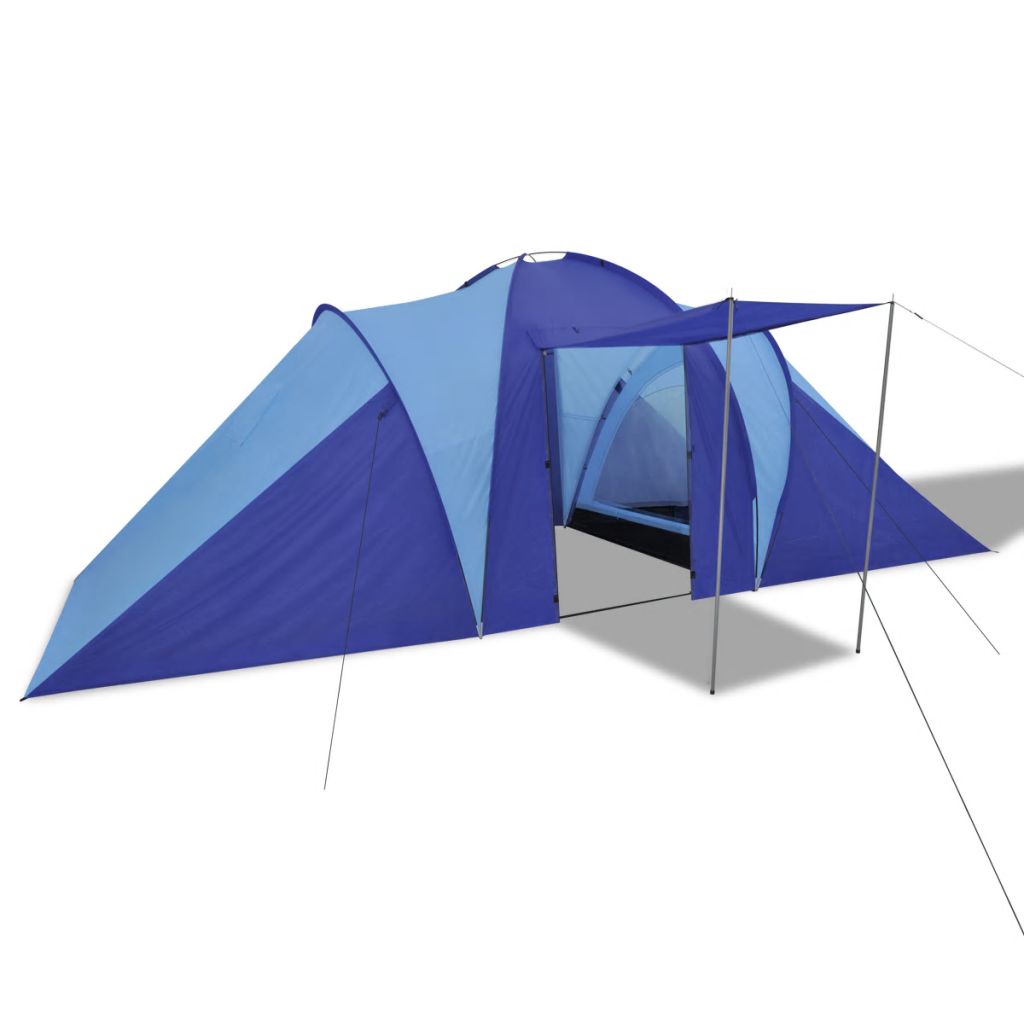 Vidaxl Tente De Camping Impermeable 6 Personnes Bleu Marin/bleu Clair