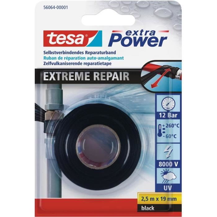 Bande De Reparation Tesa® Extra Power Tesa 56064-00001-00 Noir (l X L) 2.5 M X 19 Mm 1 Pc(s)