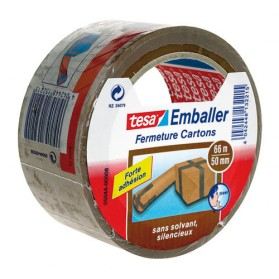 Tesa Ruban Adhesif D'emballage Rapide Et Solide - 66m X 50mm - Marron