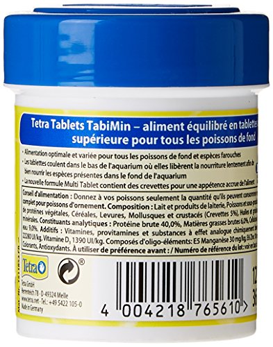 Alimentation Tablets TabiMin Tetra pour poissons Contenance 66 ml