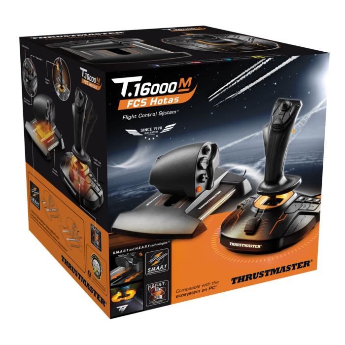 Thrustmaster T16000m Fcs Hotas Joystick Usb Pc Noir Avec Curseur