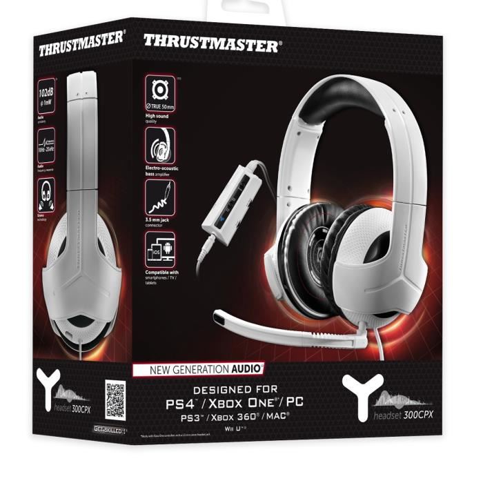 Casque Thrustmaster Y300cpx Ps4 Ps3 Pc Xbox 360 Xbox One Micro Casque Filaire Avec Microphone Unidirectionnel Amovible