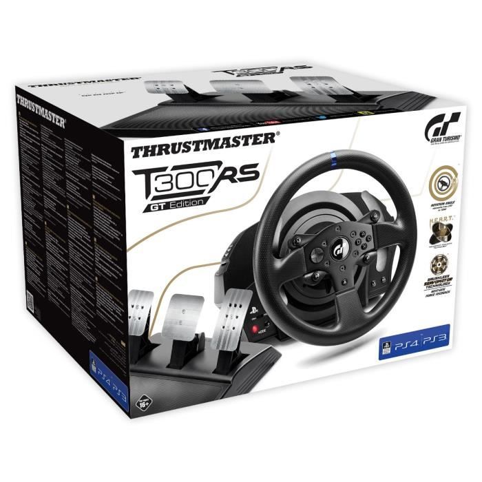 Thrustmaster Tm T300 Rs Gran Turismo Edition Volant Usb Pc, Playstation 5, Playstation 4, Playstation 3 Noir Avec Pedales