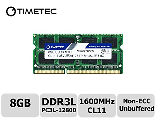Timetec Hynix Ic 8gb Ddr3l 1600mhz Pc3 12800 Unbuffered Non Ecc 135v Cl11 2rx8 Dual Rank 204 Pin Sodimm Ordinateur Portable Memoire