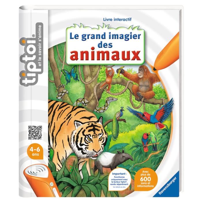 Tiptoi Ravensburger Le Grand Imagier Des Animaux Livre Electronique Interactif Enfant Multicolore