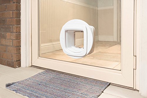 Petsafe Chatiere A Puce Electronique Blanche 22x239 Cm Adaptateur De Vitrage