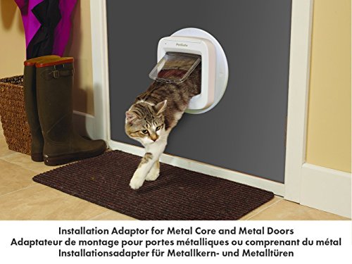 Petsafe Chatiere A Puce Electronique Blanche 22x239 Cm Adaptateur De Vitrage