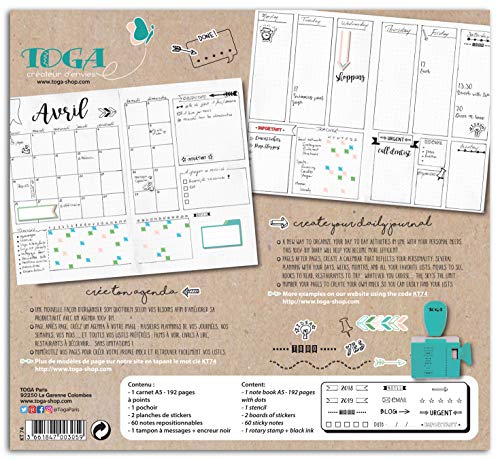 Toga Kt74 Kit Bullet Journal, Carnet, Kr...