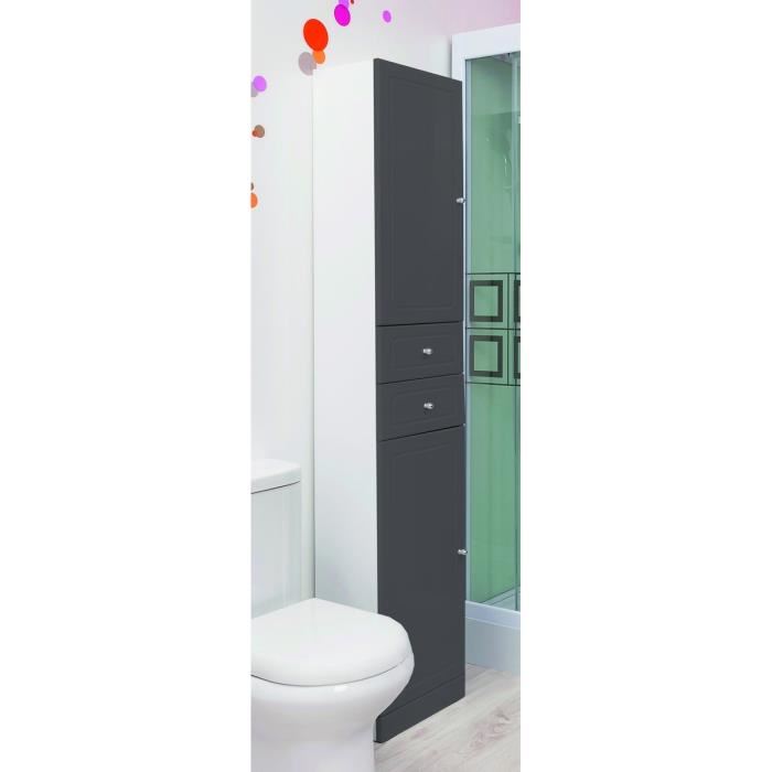 Meuble de salle de bain colonne TOLEDE GRISE - LT AQUA +