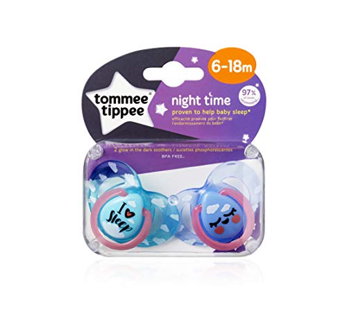 Tommee Tippee 2 Sucettes Ctn Nuit 6 18m