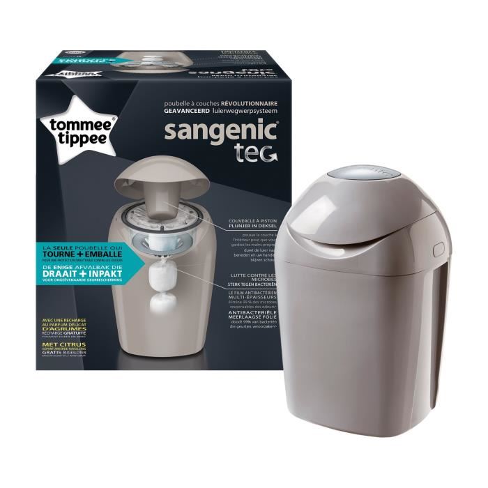Poubelle A Couches Sangenic Tec Grise - Tommee Tippee