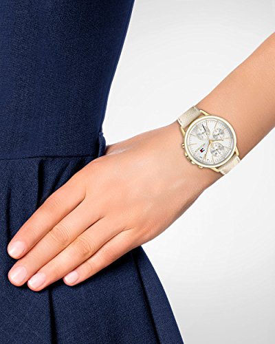 Montre Femme - Tommy Hilfiger - 1781790 - Cuir Creme - Acier Inoxydable - Argente