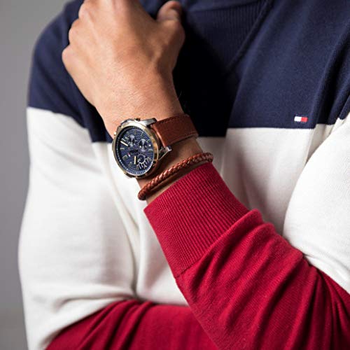 Montre - Tommy Hilfiger - 1791561 - Cuir Marron - Resistant A Leau 5 Bar - 46 Mm