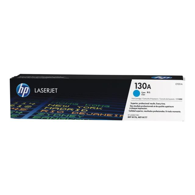 HP D'origine HP Color LaserJet Pro MFP M 177 fw toner (130A / CF 351 A) cyan, 1 000 pages, 5,31 centimes par page