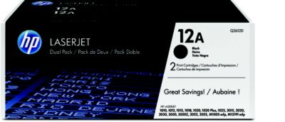 HP D'origine HP LaserJet M 1005 MFP toner (12AD / Q 2612 AD) noir multipack (pack de 2), 2 000 pages, 6,34 centimes par page