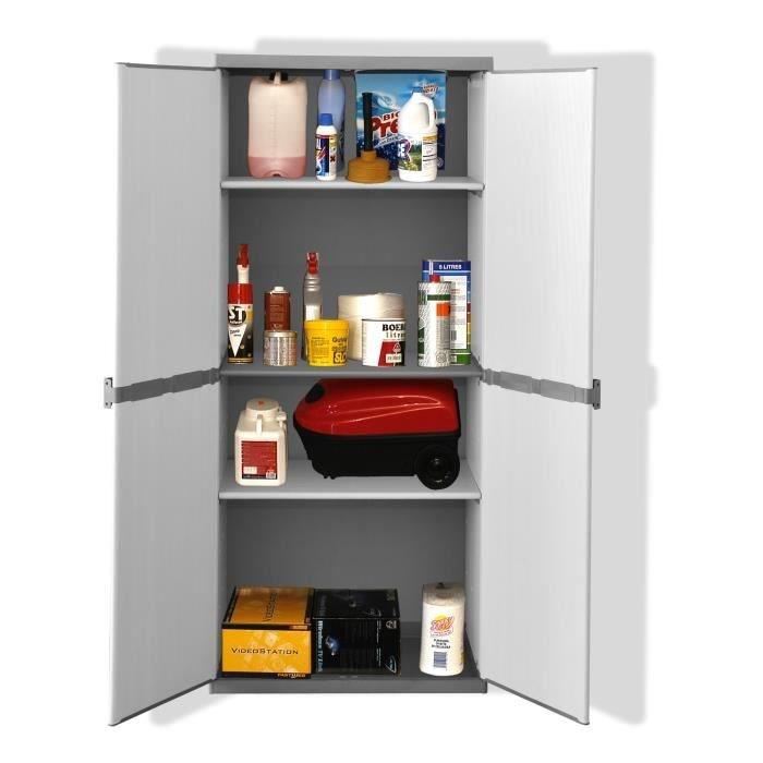 TOOD Armoire de rangement haute en resine 3 tablettes