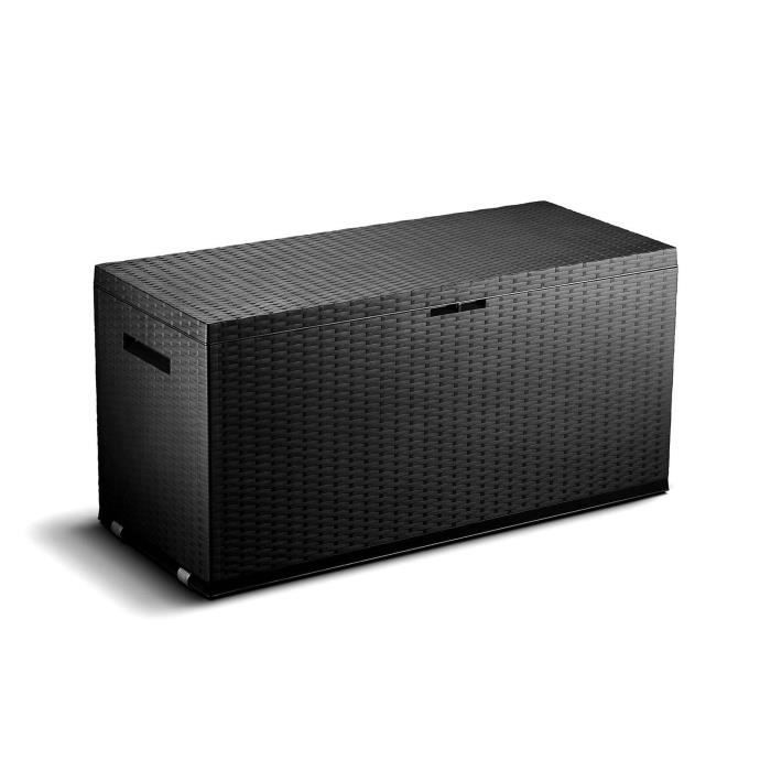 TOOD Malle de rangement en resine 350 L Gris anthracite 120 x 52 x 60 cm