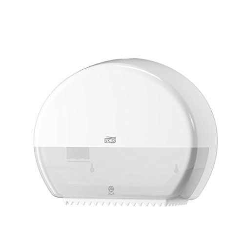 Distributeur De Papier Toilette Mini Jumbo Tork - Blanc - T2 - Grande Capacite - Fibre De Verre