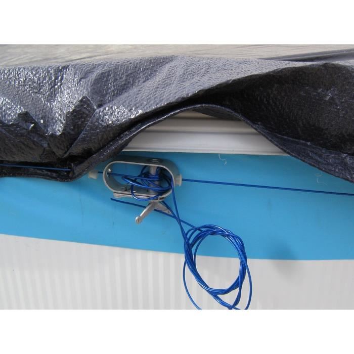 Bache Dhiver Pour Piscine Hors Sol 640 X 366 Cm - Toi - Ovale - Resistant Aux Dechirures - Anti-uv - Noire