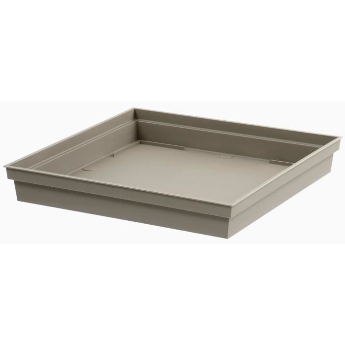 Eda Plastiques Soucoupe Carre Toscane Taupe Pr Pots Ref.13627-13628-13635-13639