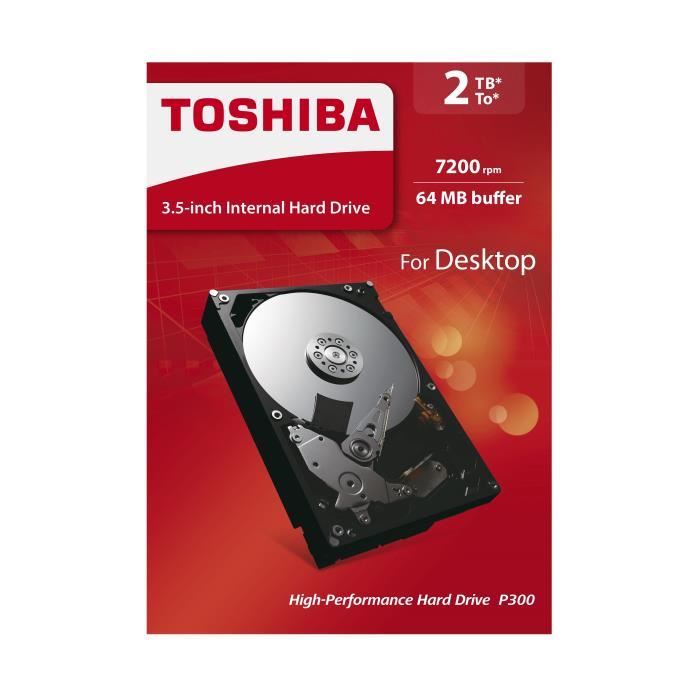 Toshiba - Disque Dur Interne - P300 - 2to - 7200 Tr/min - 3.5 Boite Retail (hdwd120ezst)