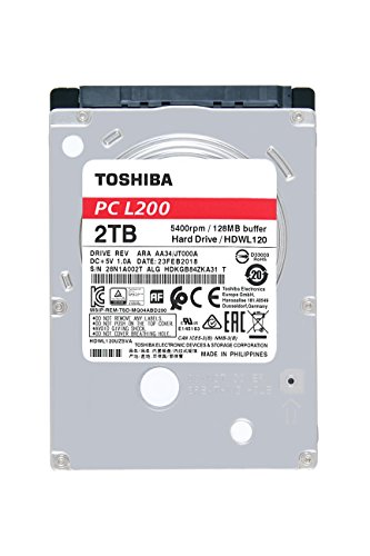 Toshiba L200 - Disque Dur - 2 To - Interne - 2.5 - Sata 6gb/s - 5400 Tours/min - Memoire Tampon : 128 Mo