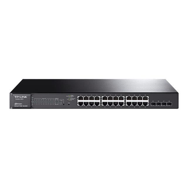 Tp Link Jetstream T1600g 28ps Commutateur C2 Intelligent 24 X 101001000 Poe 4 X Sfp Gigabit Combine Montable Sur Rack Poe 192 W