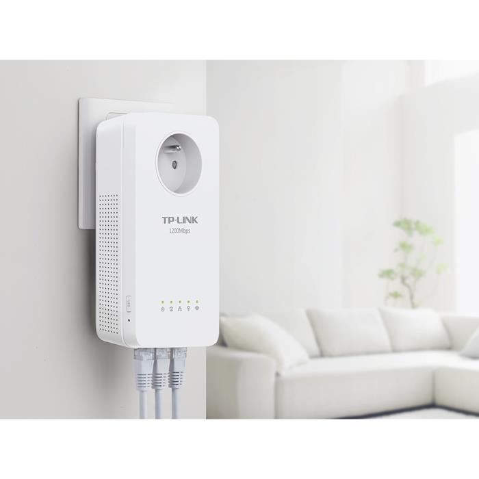 Av1200 Gigabit Passthrough Powerline Ac Wi-fi Kit, 1200mbps Powerline Data Rate