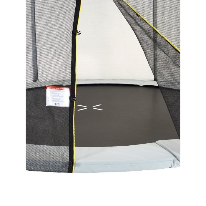 Trampoline Kangui Gris O 426430 Cm Enfant Echelle Bache Certification Ce Nf En 7114