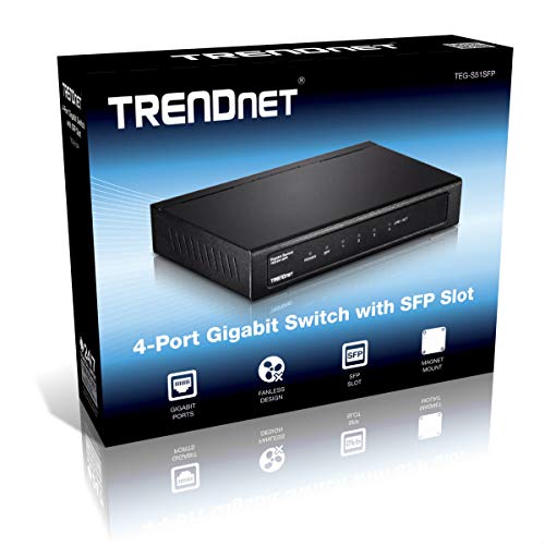 Trendnet Teg S51sfp - Commutateur - Non Gere - 4 X 10/100/1000 + 1 X Gigabit Sfp - Fixation Murale - Conformite Taa
