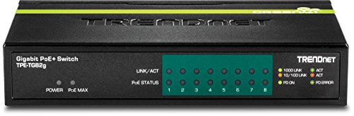 Trendnet Tpe Tg82g - Commutateur - 8 X 10/100/1000 (poe+) - De Bureau - Poe+ (61 W)