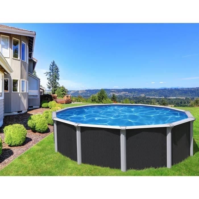 Kit Piscine Hors Sol Acier Trigano Osmose 395 X 132 Cm Ronde Livree Avec Kit Filtration Tapis De Sol Et Echelle De Securite