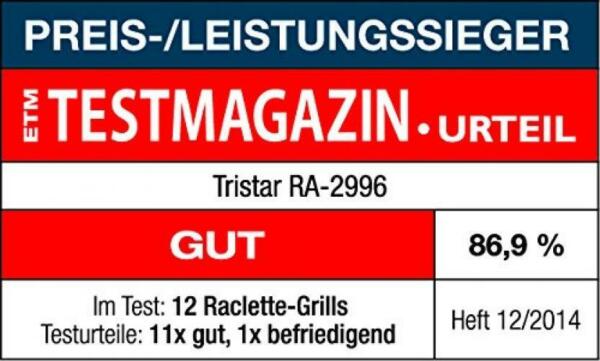 Tristar Grill A Raclette Pour 8 Personnes Ra 2996 1200 W
