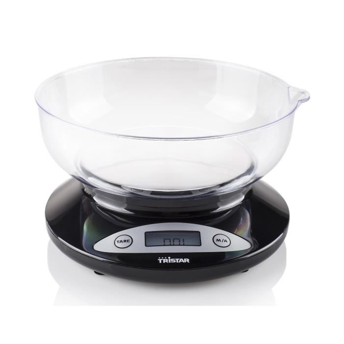 Balance De Cuisine Electronique Tristar - 2 Kg - Graduation 1 G - Bol Mesureur Inclus