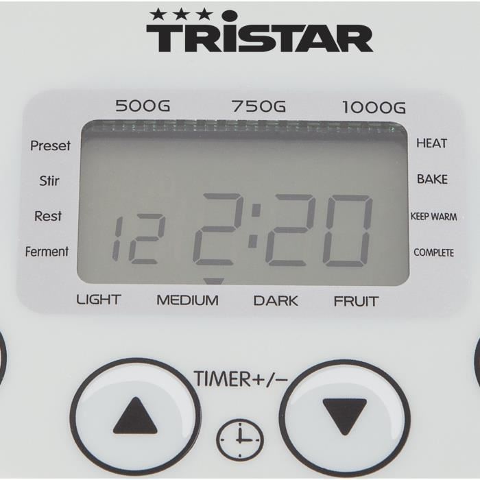 Machine A Pain - Tristar - Bm-4586 - Capacite 1000 Gr - 19 Programmes - Fonction Sans Gluten